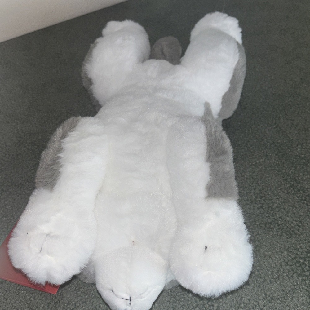 FAO Schwarz Plush Husky Dog 15" Adopt-A-Pet Realistic Floppy White Gray Puppy - Picture 4 of 4